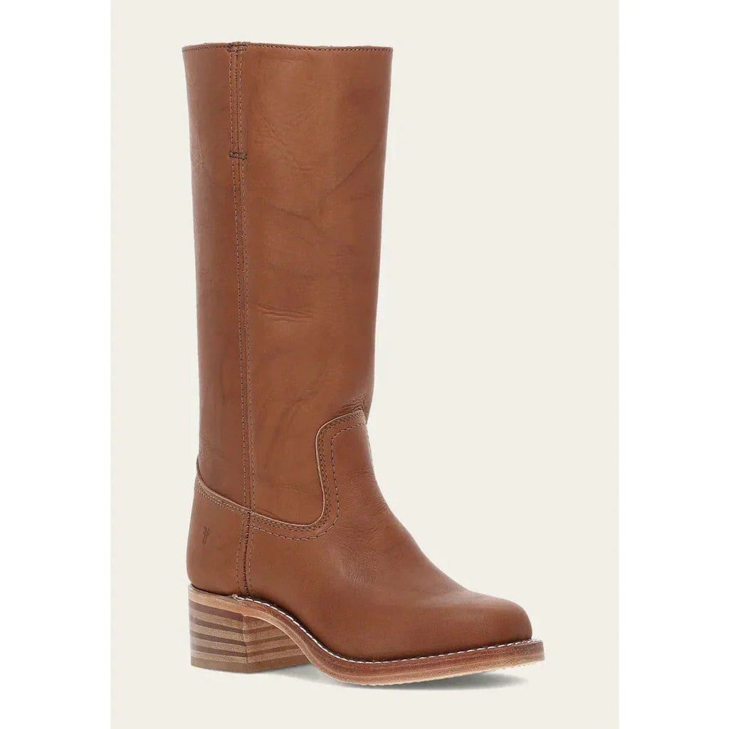Stivali alti da cowboy in pelle da donna – stile punta tonda con tacco a blocco