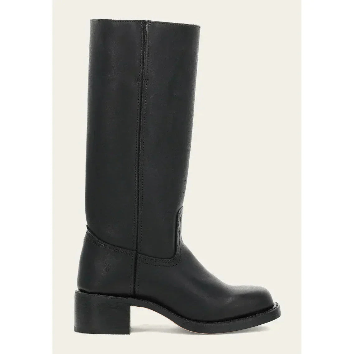 Stivali alti da cowboy in pelle da donna – stile punta tonda con tacco a blocco