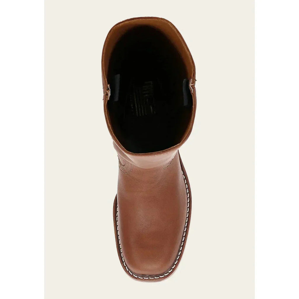 Stivali alti da cowboy in pelle da donna – stile punta tonda con tacco a blocco
