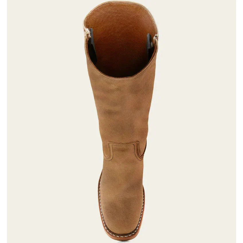 Stivali alti da cowboy in pelle da donna – stile punta tonda con tacco a blocco