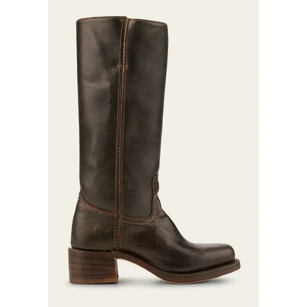 Stivali alti da cowboy in pelle da donna – stile punta tonda con tacco a blocco