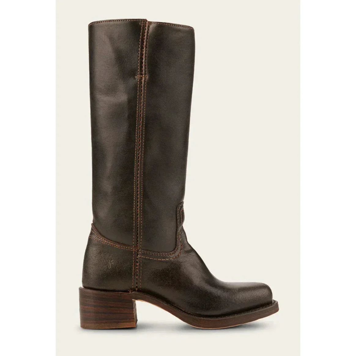 Stivali alti da cowboy in pelle da donna – stile punta tonda con tacco a blocco