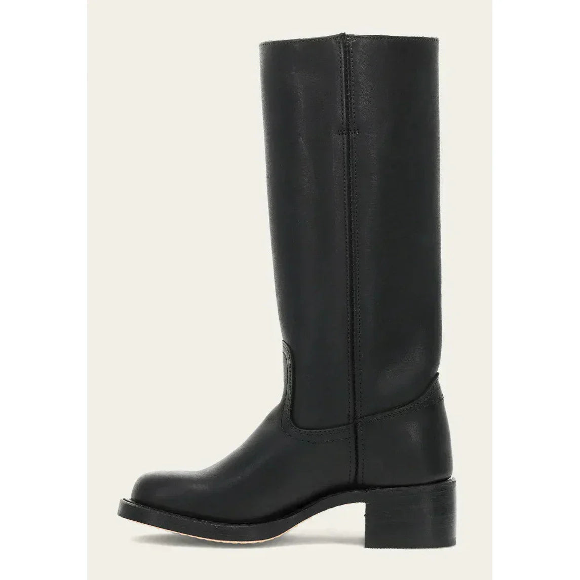 Stivali alti da cowboy in pelle da donna – stile punta tonda con tacco a blocco