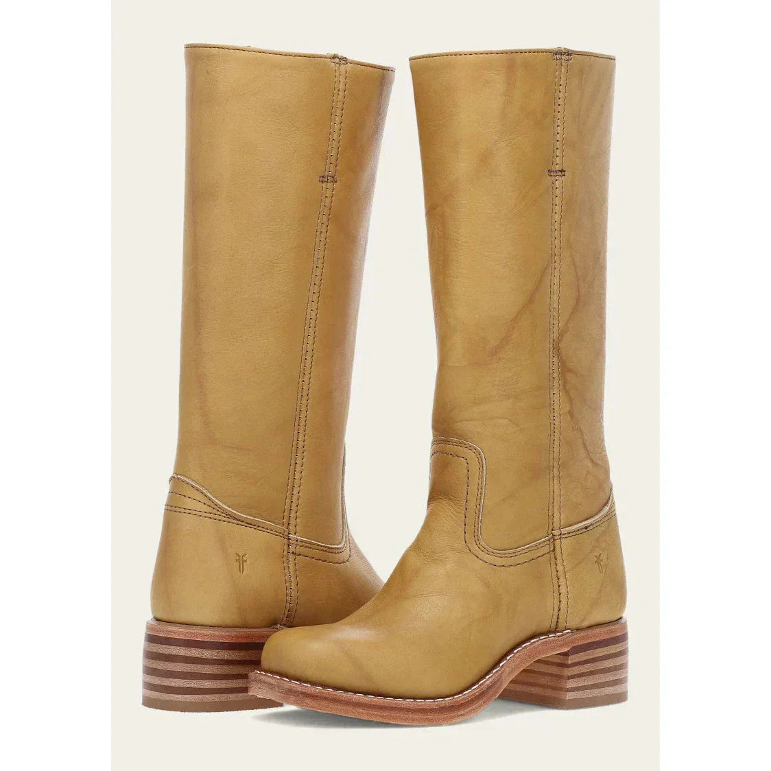 Stivali alti da cowboy in pelle da donna – stile punta tonda con tacco a blocco