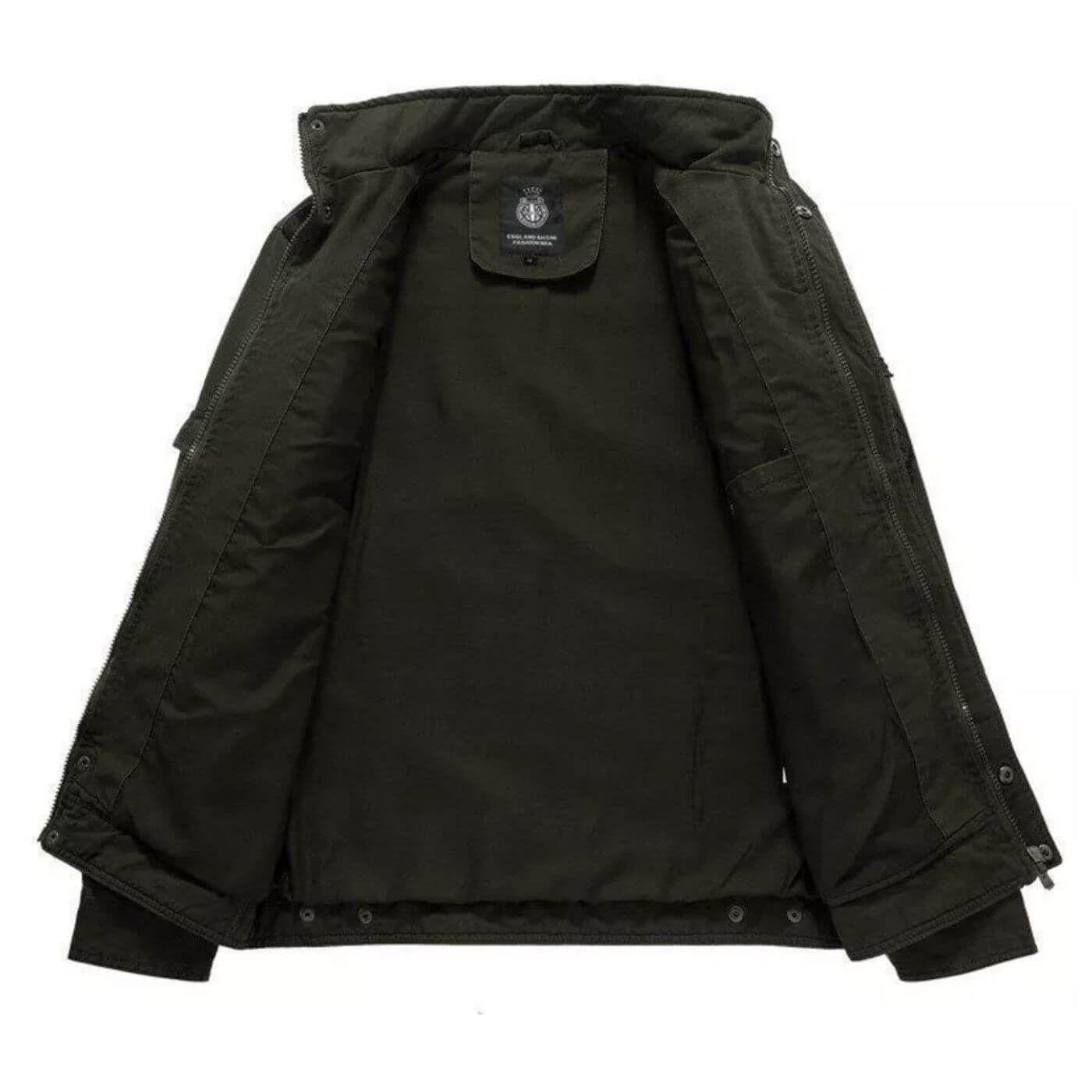 Giacca cargo strutturata premium da uomo – Giacca militare in cotone con collo alto