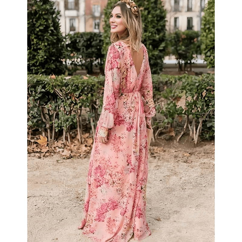Abito lungo bohémien floreale da donna – Fascino romantico e fluido