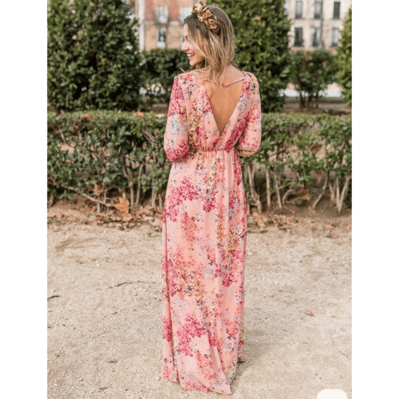 Abito lungo bohémien floreale da donna – Fascino romantico e fluido