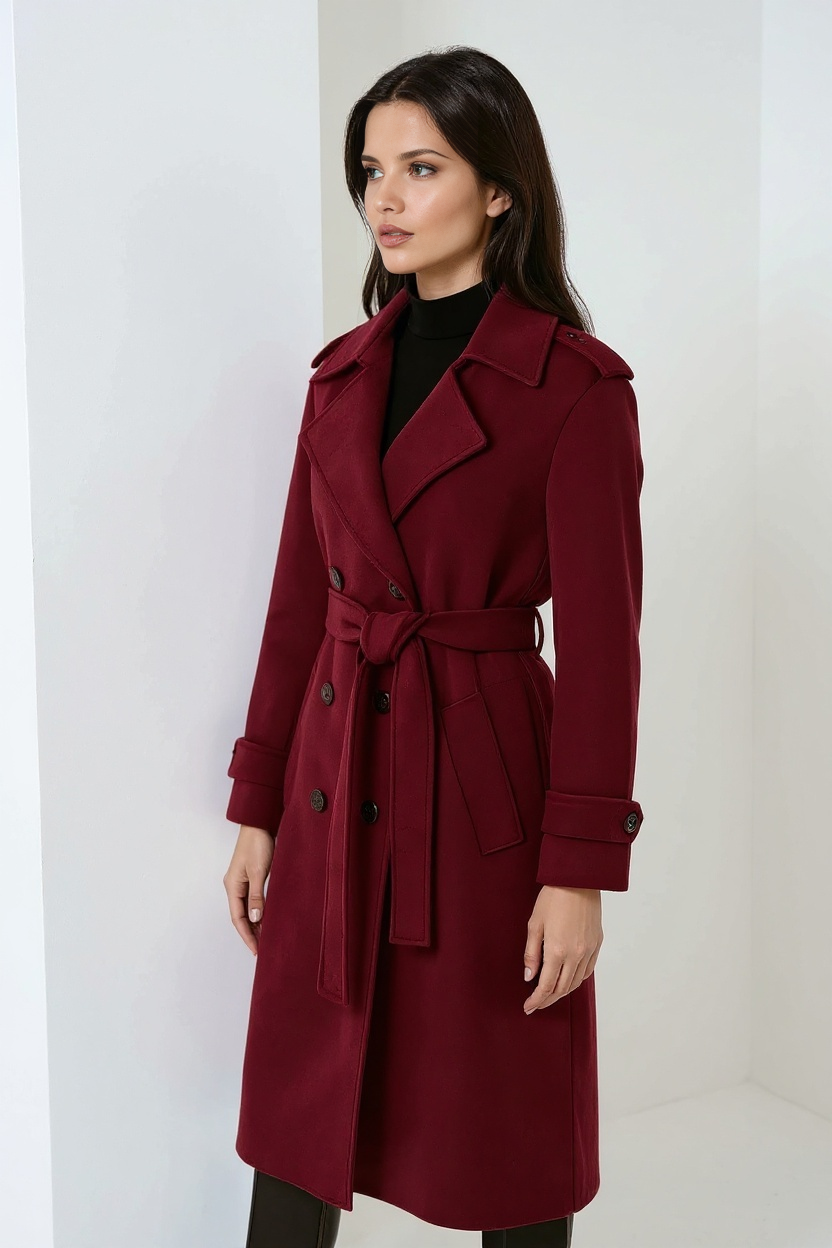 Cappotto invernale da donna color bordeaux