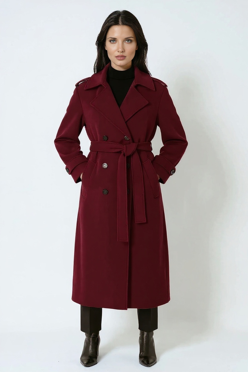 Cappotto invernale da donna color bordeaux