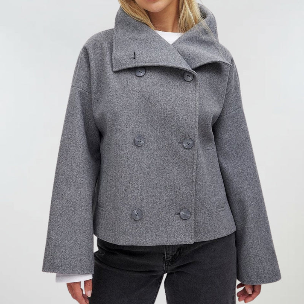 Cappotto corto donna doppiopetto - Chic e strutturato