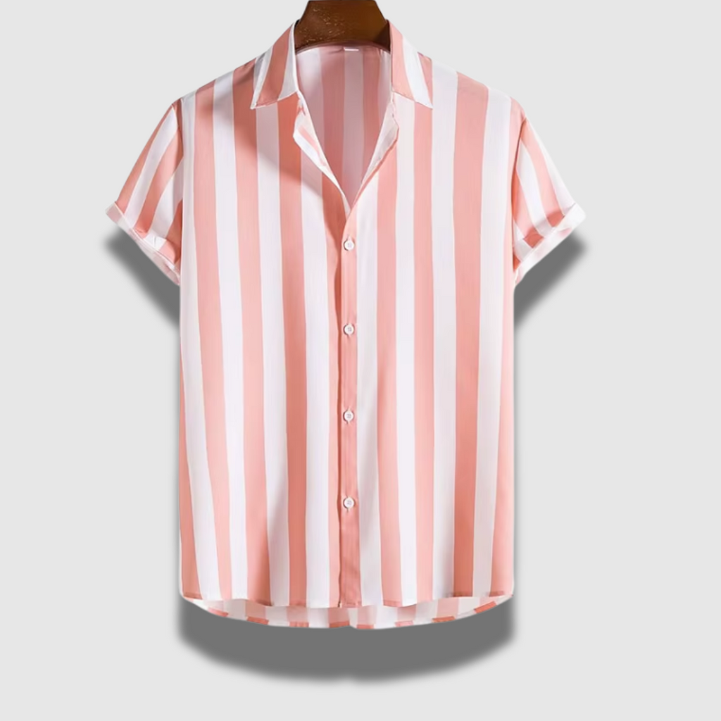 Camicia classica leggera a maniche corte a righe da uomo