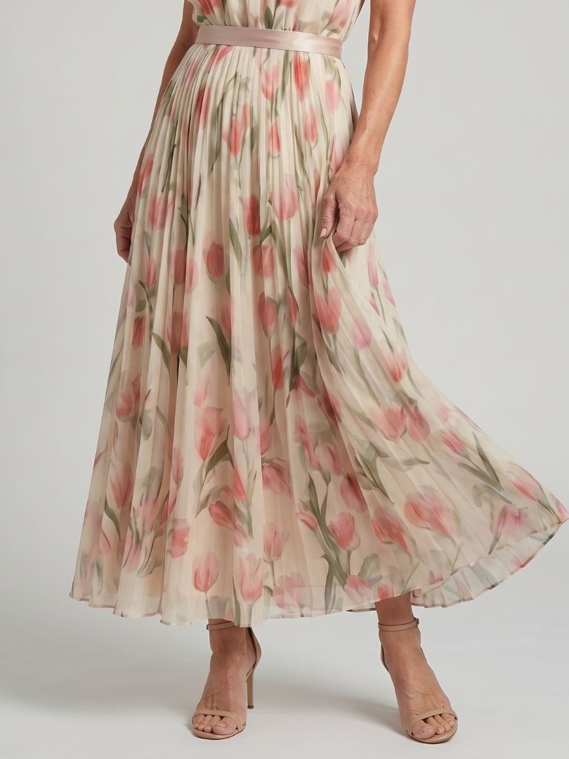 Abito midi floreale da donna con collo halter - Elegante ed estivo