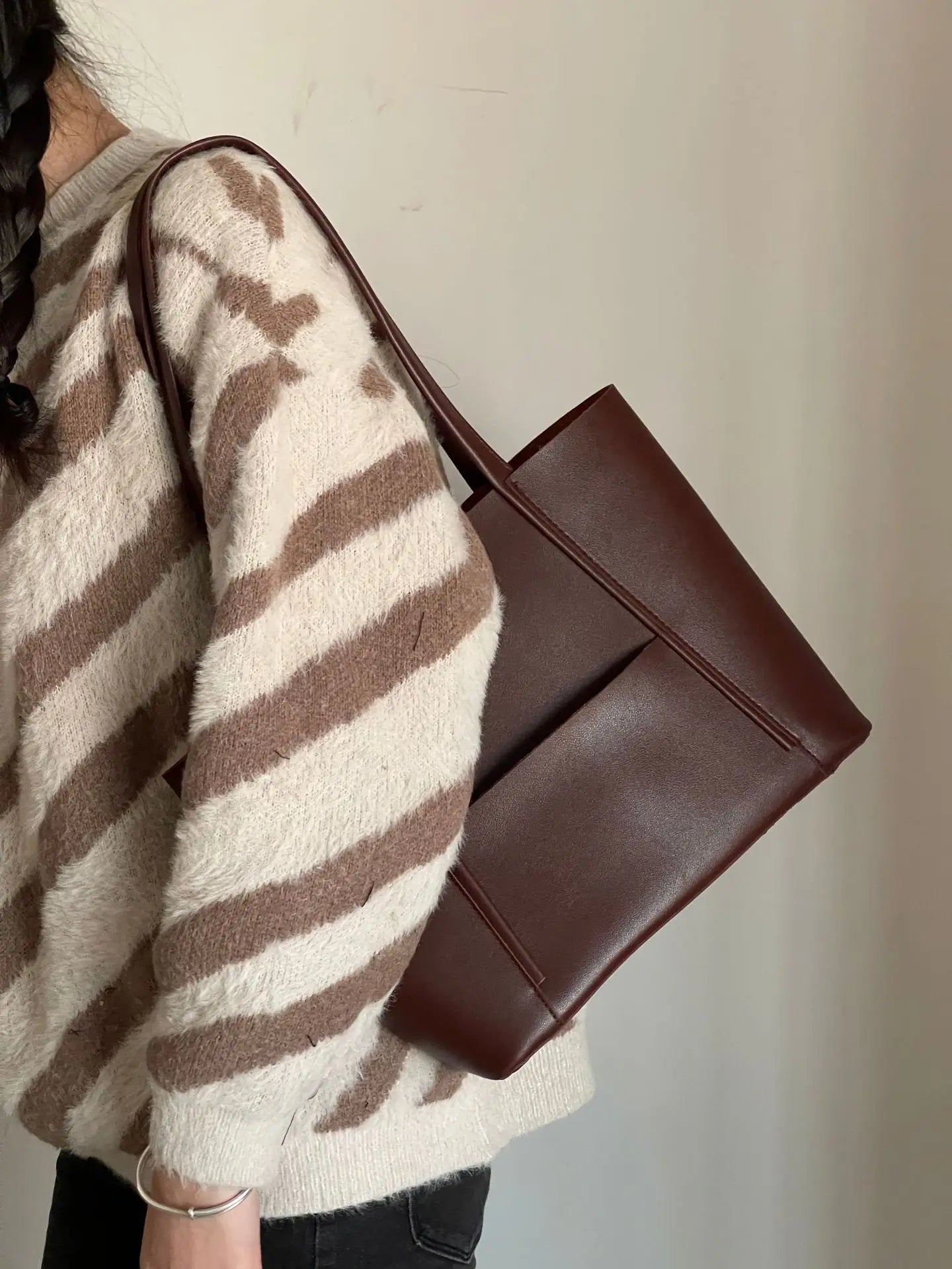 Borsa tote da donna in pelle con manico superiore – Dimensioni grandi, chic ed eleganti
