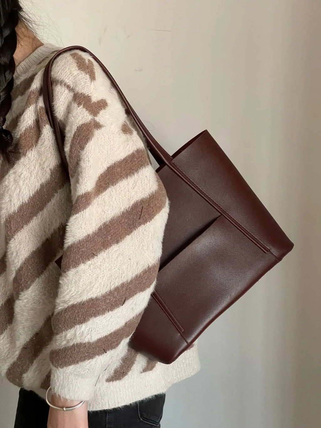 Borsa tote in pelle di lusso per donna - Borsa grande ed elegante per tutti i giorni