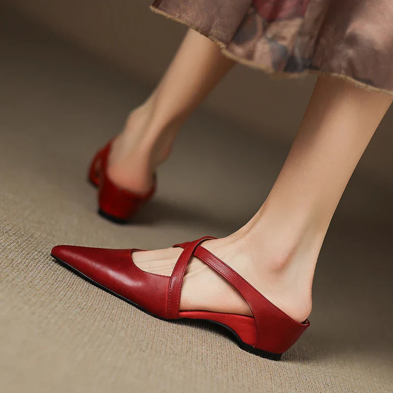 Mules da donna in vera pelle – Eleganti, comode, facili da indossare, stile casual