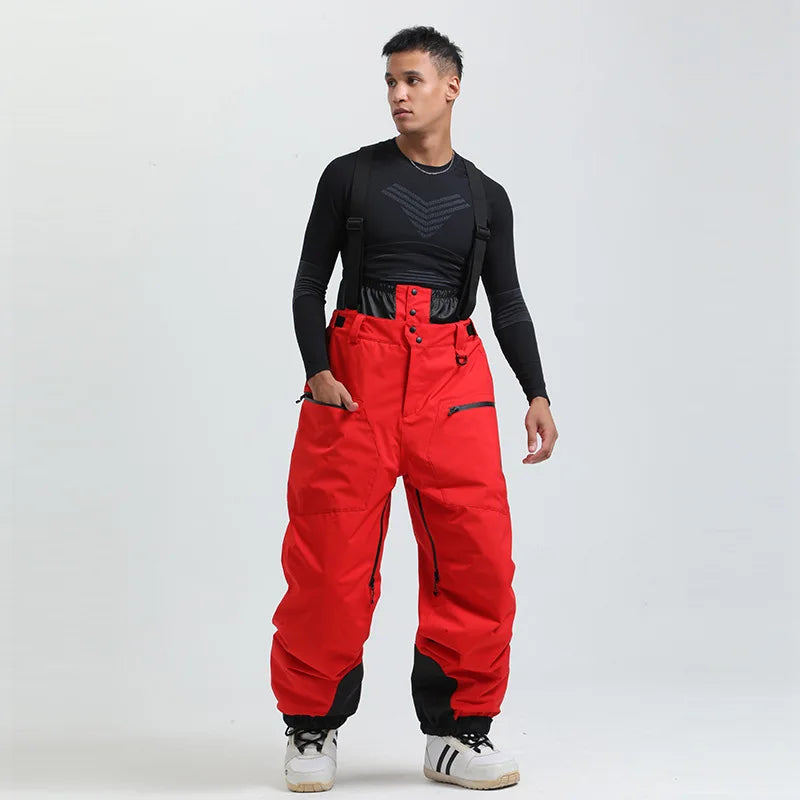 Pantaloni da sci unisex con bretelle – Pantaloni da neve impermeabili per freddo estremo (-40°C)