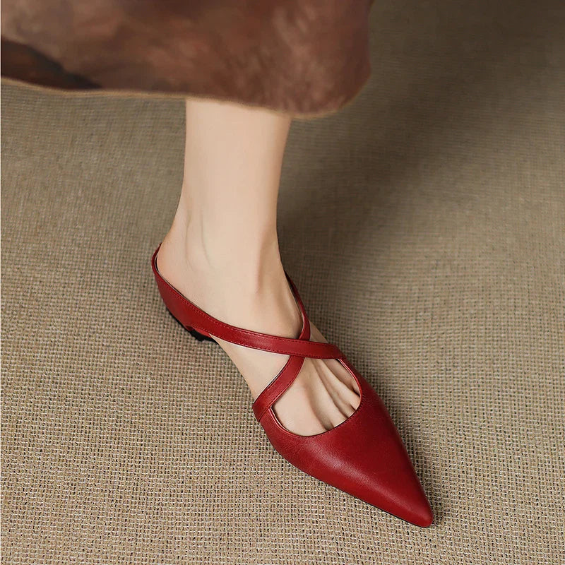 Mules da donna in vera pelle – Eleganti, comode, facili da indossare, stile casual