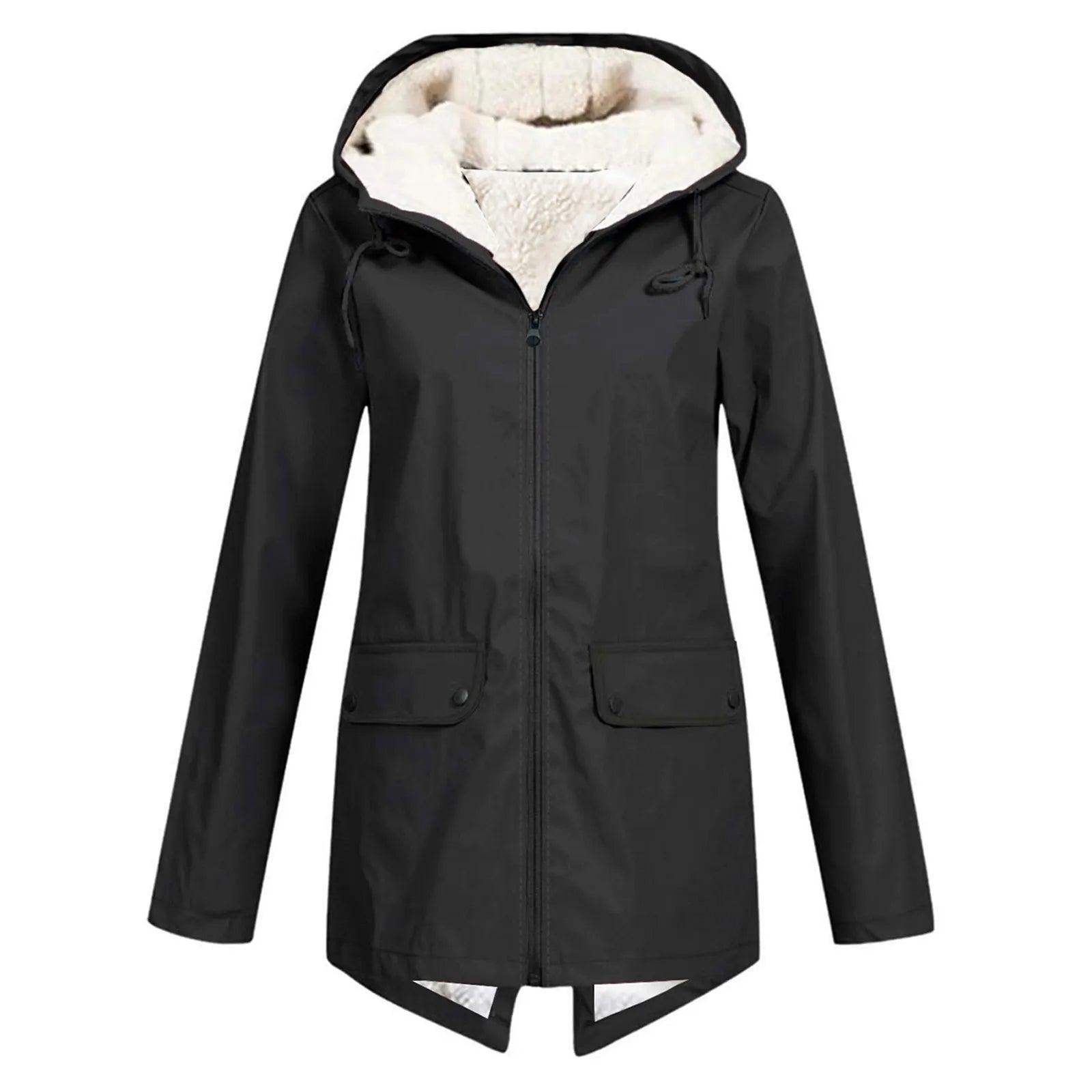 Giacca lunga foderata in pile da donna – Parka invernale caldo