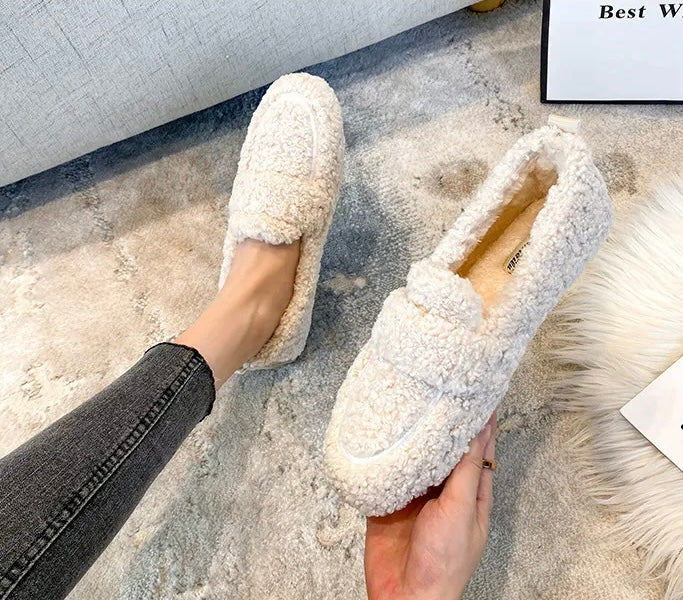 Comode scarpe invernali da donna – Comode scarpe slip-on con fodera in pile