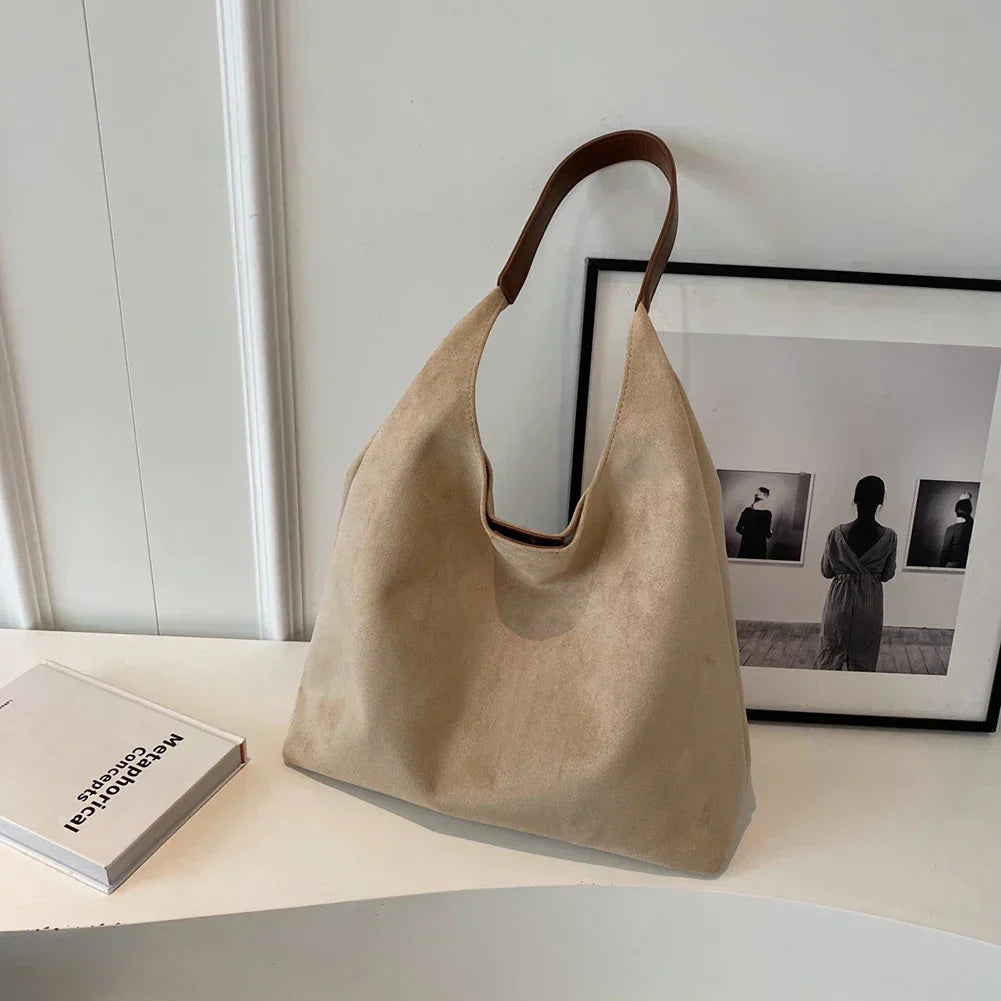 Borsa tote in pelle scamosciata di alta qualità per donna - elegante borsa per tutti i giorni