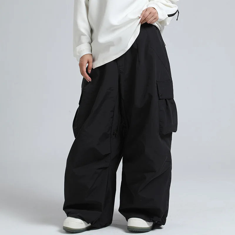 Pantaloni da sci unisex larghi – Pantaloni da snowboard traspiranti con cerniera e isolamento