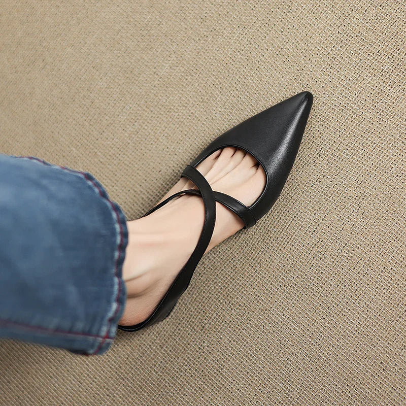 Mules da donna in vera pelle – Eleganti, comode, facili da indossare, stile casual