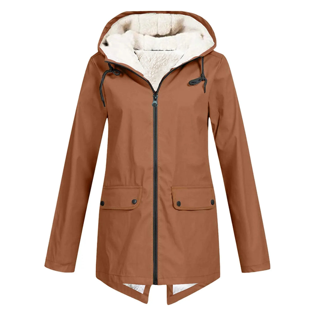 Giacca lunga foderata in pile da donna – Parka invernale caldo