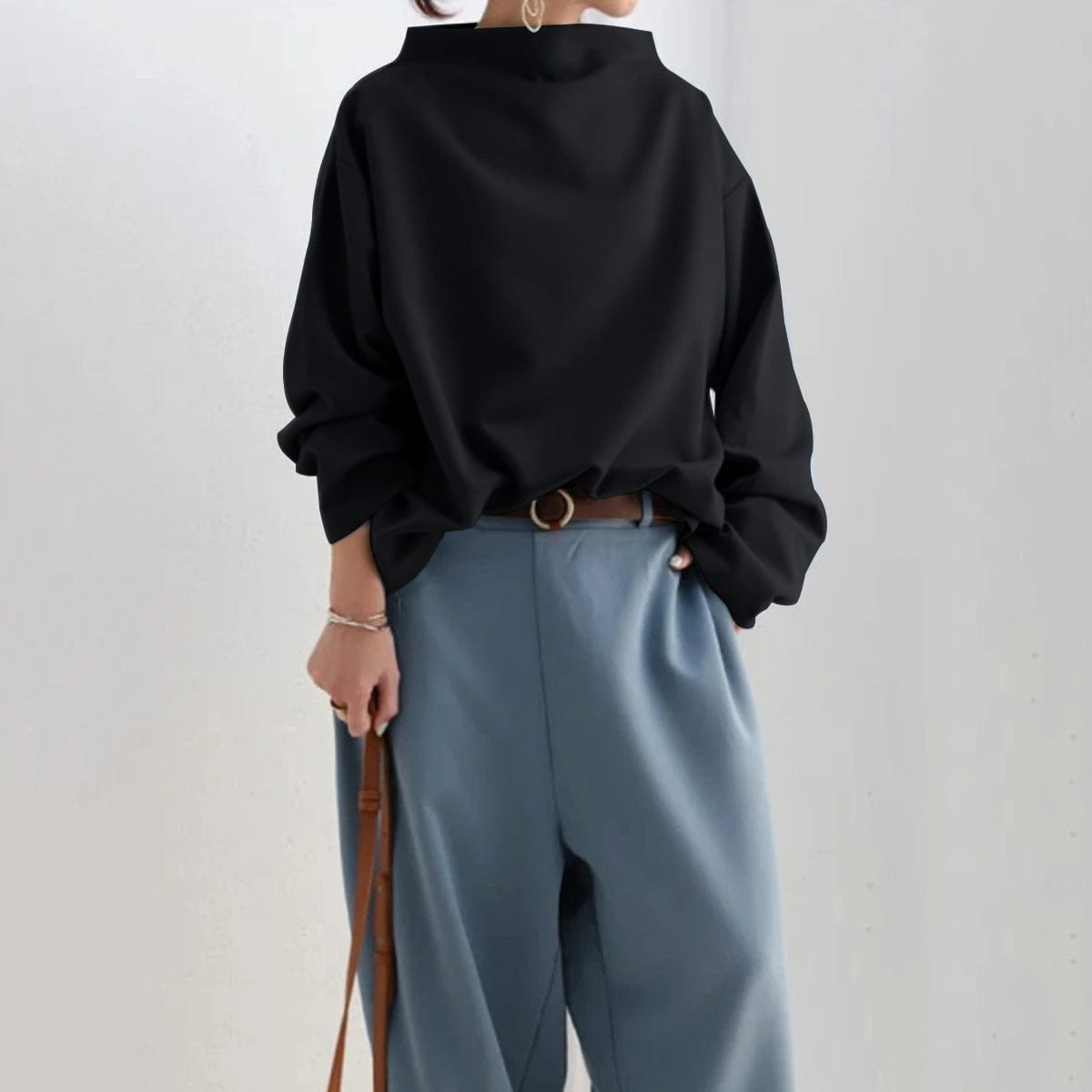 Maglia da donna in morbida maglia con collo alto