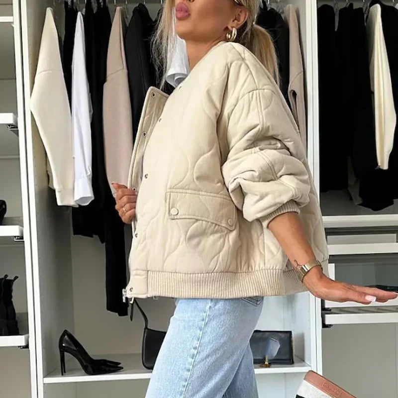 Giubbotto bomber foderato alla moda per donna - giacca elegante e comoda