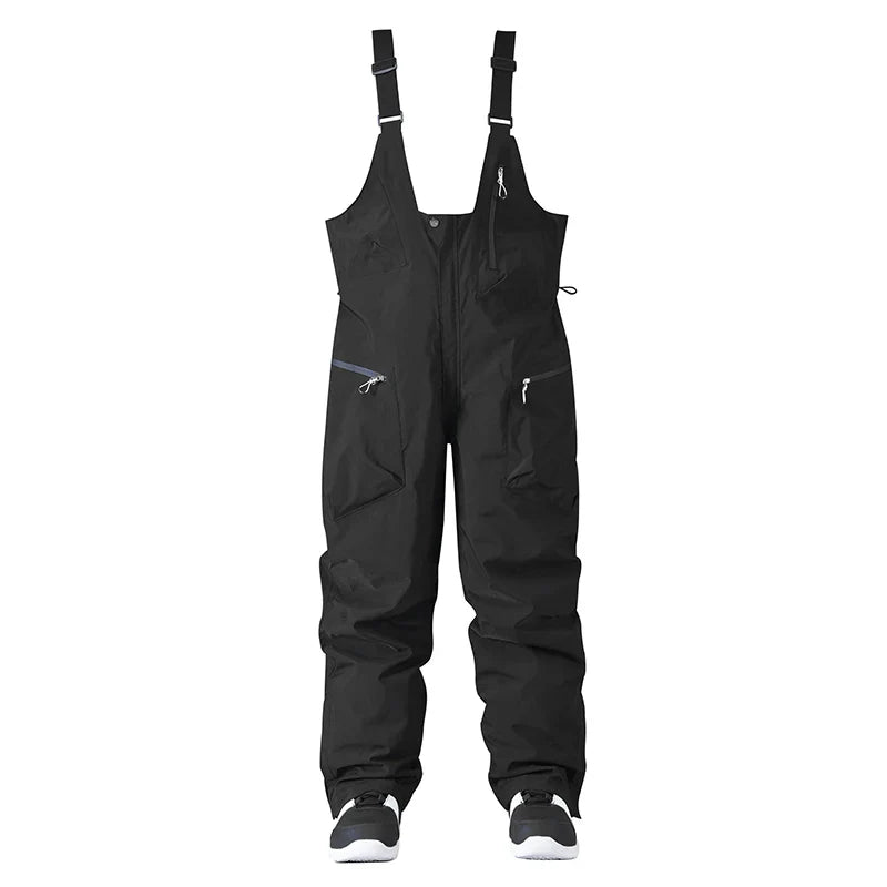 Pantaloni da sci regolabili unisex – Pantaloni da neve con bretelle e chiusura con cerniera