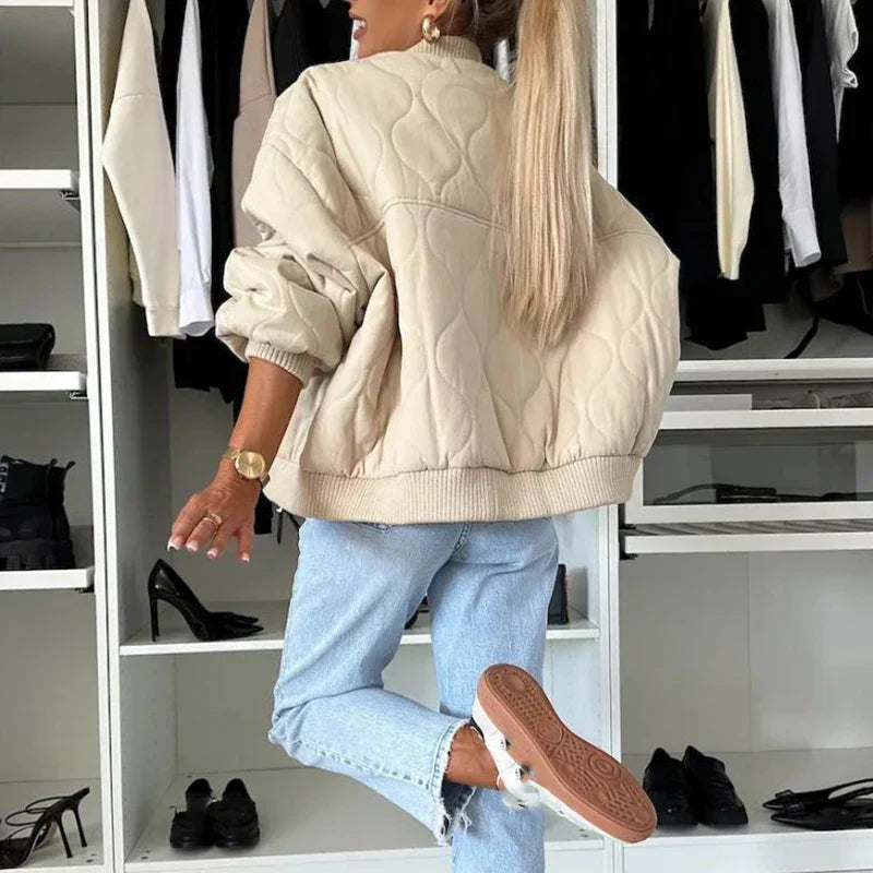 Giubbotto bomber foderato alla moda per donna - giacca elegante e comoda