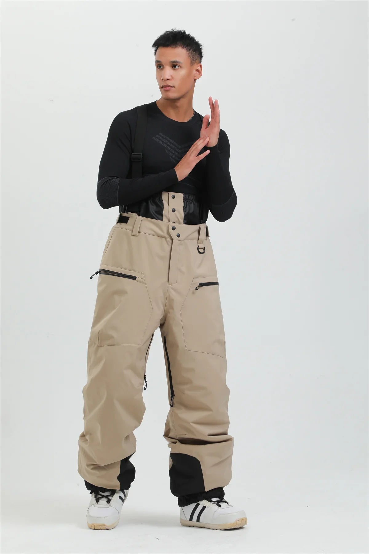 Pantaloni da sci unisex con bretelle – Pantaloni da neve impermeabili per freddo estremo (-40°C)