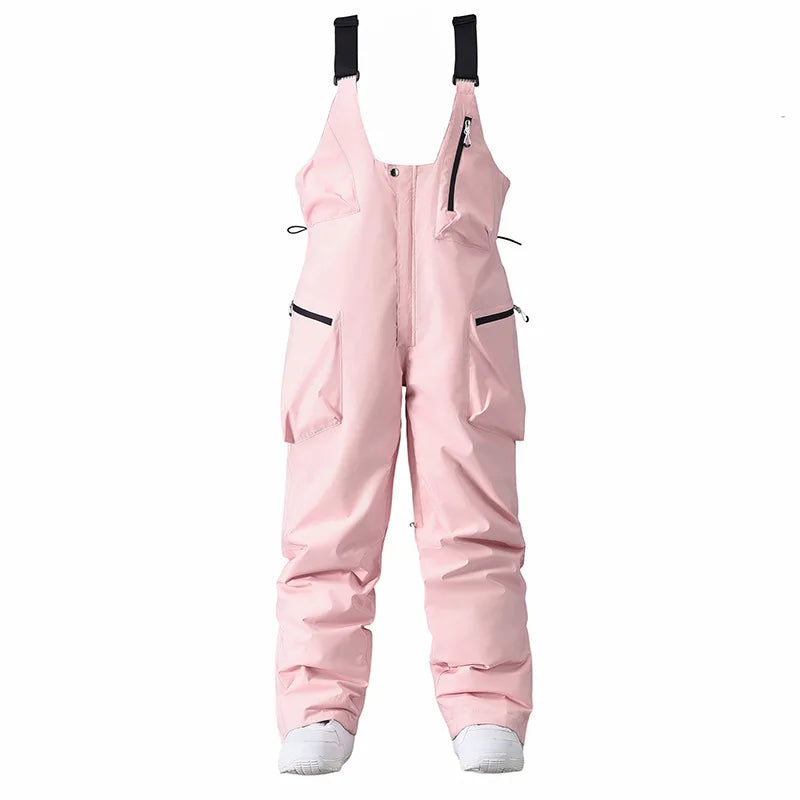 Pantaloni da sci regolabili unisex – Pantaloni da neve con bretelle e chiusura con cerniera