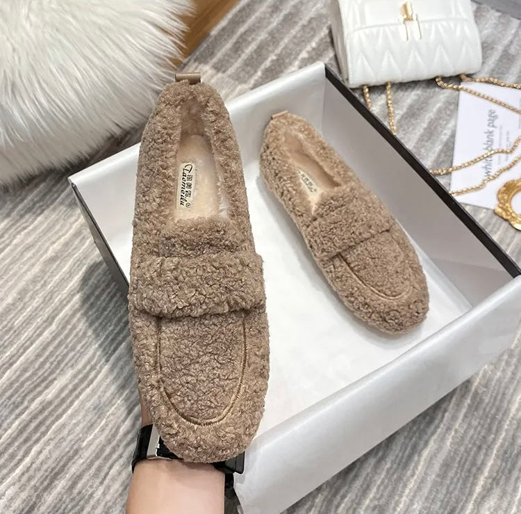 Comode scarpe invernali da donna – Comode scarpe slip-on con fodera in pile