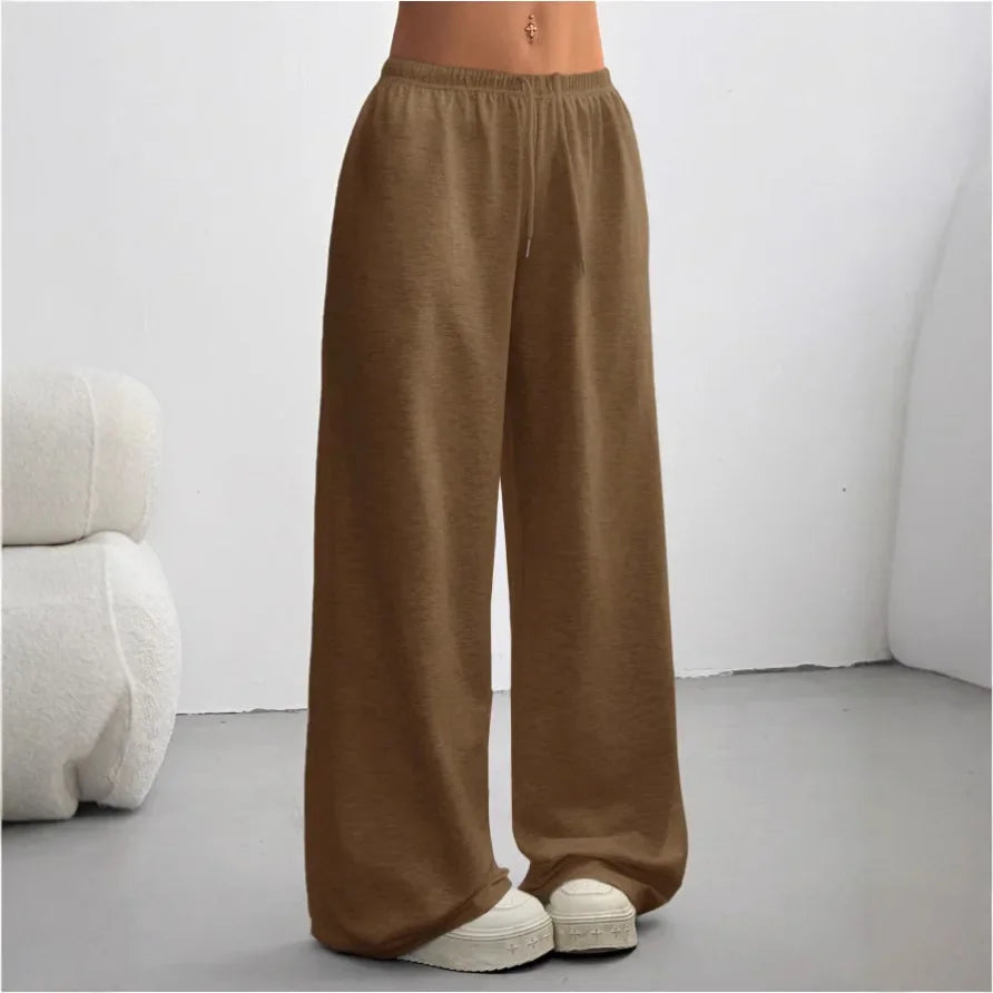 Pantaloni da jogging a gamba larga da donna – Vestibilità comoda e rilassata