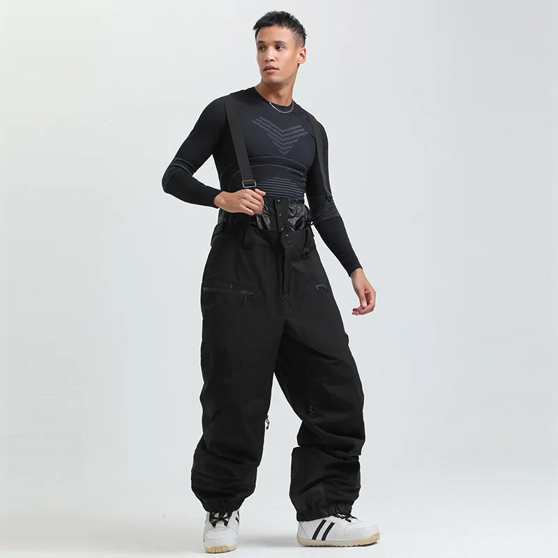 Pantaloni da sci unisex con bretelle – Pantaloni da neve impermeabili per freddo estremo (-40°C)