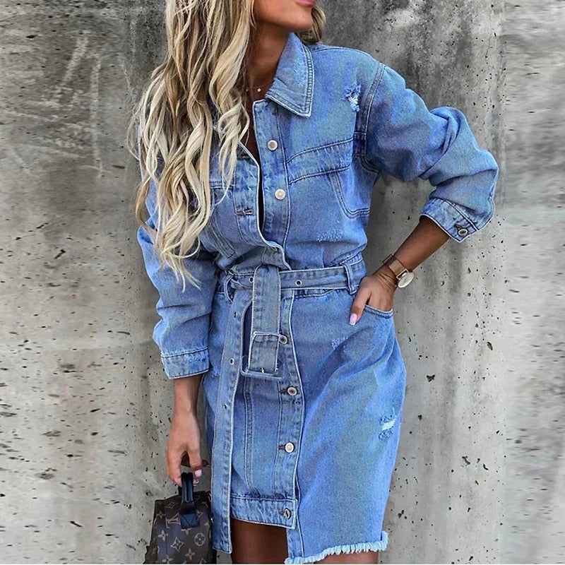 Pauletta Abito Denim Essenziale – Stile Casual Classico da Donna