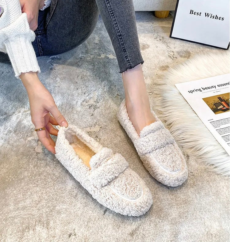 Comode scarpe invernali da donna – Comode scarpe slip-on con fodera in pile