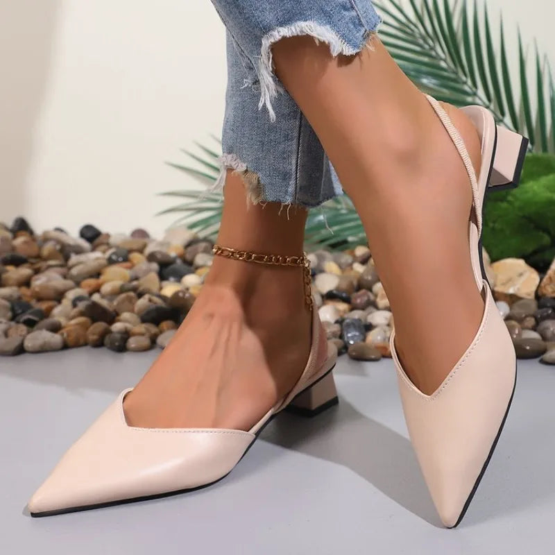Slingback da donna con tacco largo basso - Comode ed eleganti