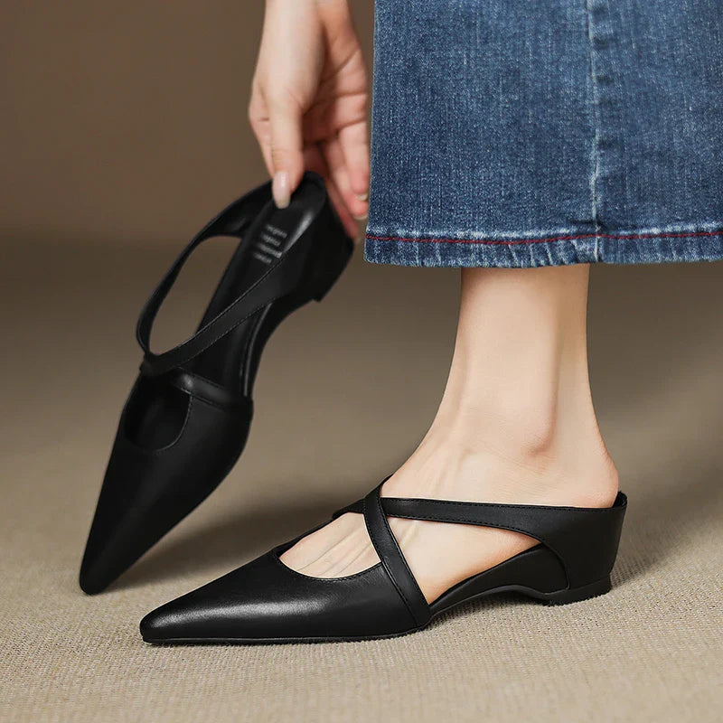 Mules da donna in vera pelle – Eleganti, comode, facili da indossare, stile casual