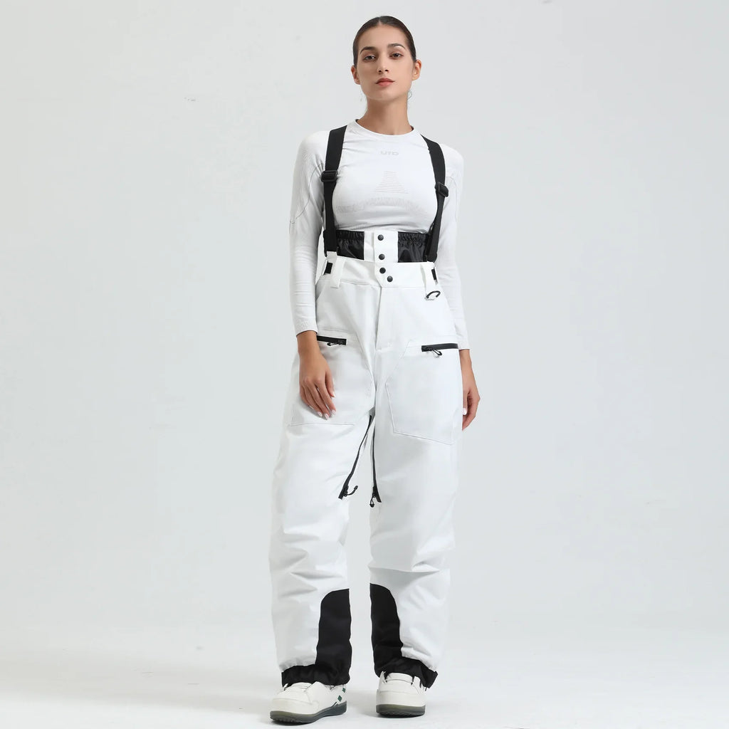 Pantaloni da sci unisex con bretelle – Pantaloni da neve impermeabili per freddo estremo (-40°C)