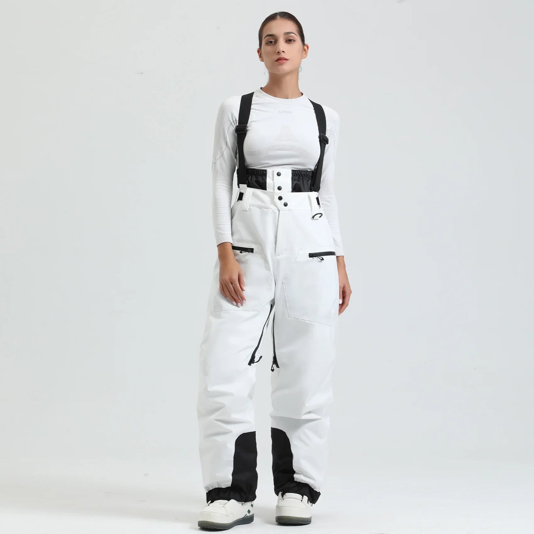 Pantaloni da sci unisex con bretelle – Pantaloni da neve impermeabili per freddo estremo (-40°C)