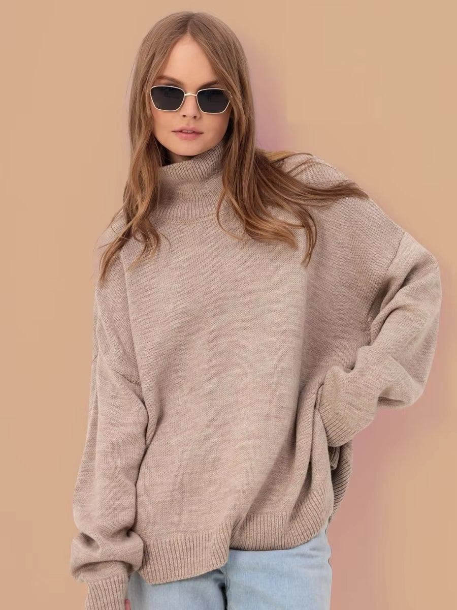 Oversized damesweater med slids - Afslappet og trendy