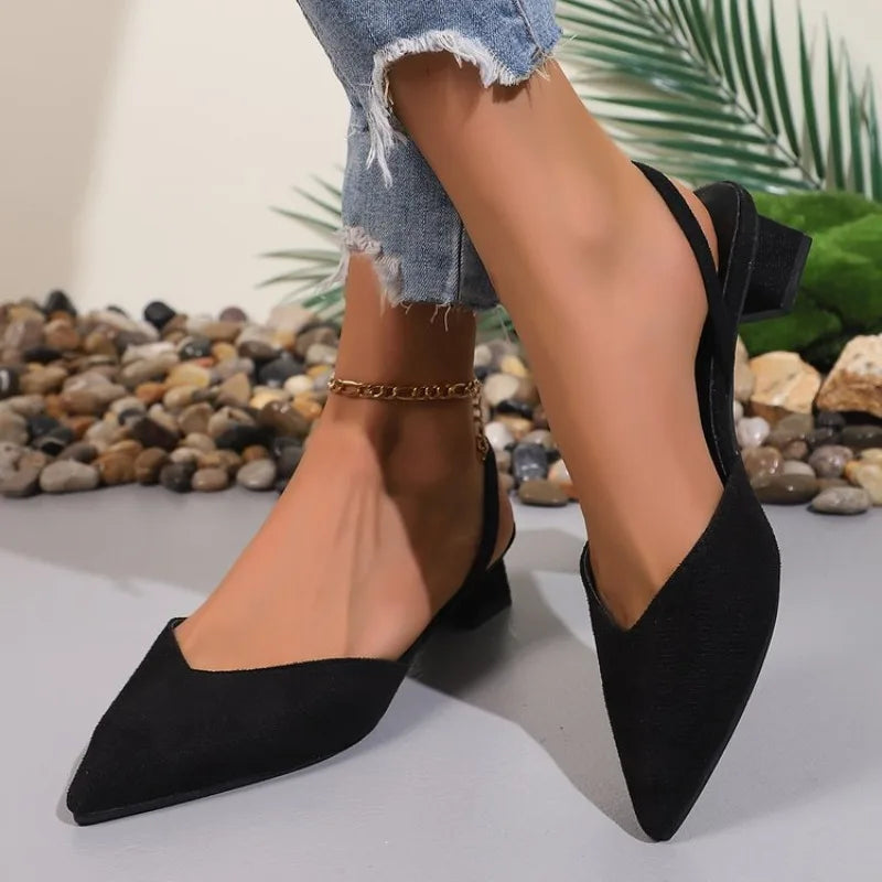 Slingback da donna con tacco largo basso - Comode ed eleganti
