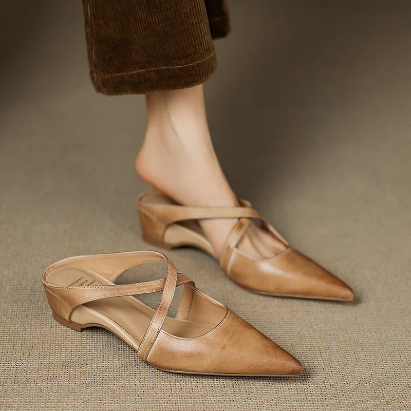 Mules da donna in vera pelle – Eleganti, comode, facili da indossare, stile casual