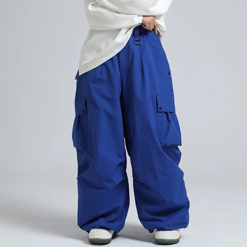 Pantaloni da sci unisex larghi – Pantaloni da snowboard traspiranti con cerniera e isolamento