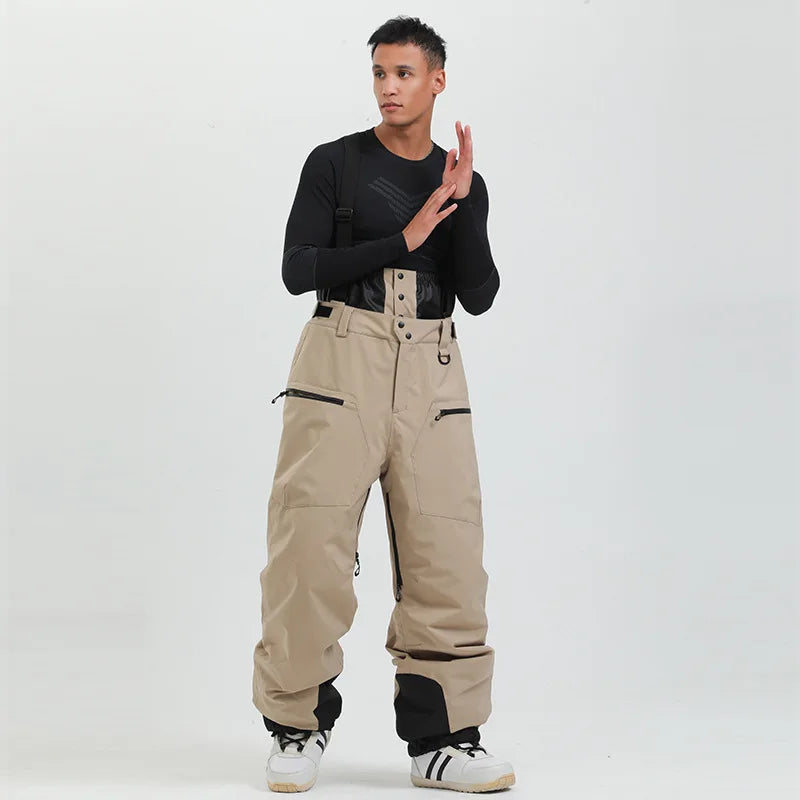 Pantaloni da sci unisex con bretelle – Pantaloni da neve impermeabili per freddo estremo (-40°C)