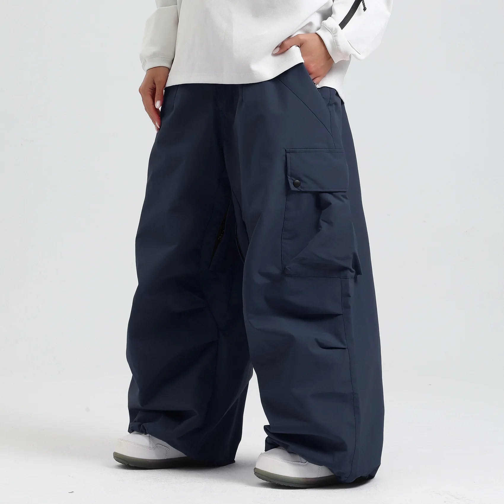 Pantaloni da sci unisex larghi – Pantaloni da snowboard traspiranti con cerniera e isolamento