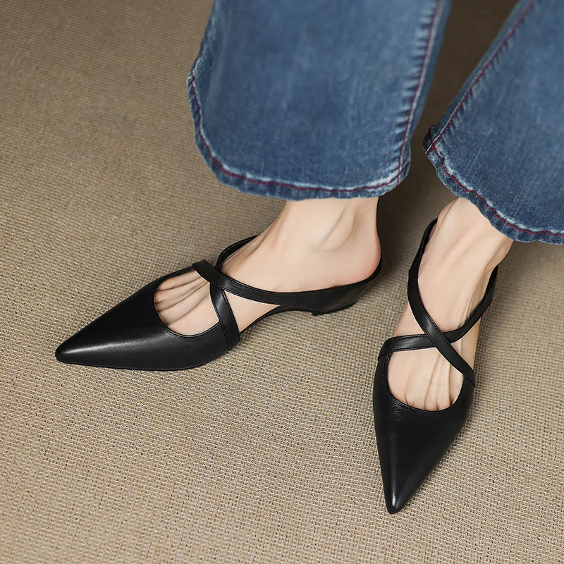 Mules da donna in vera pelle – Eleganti, comode, facili da indossare, stile casual