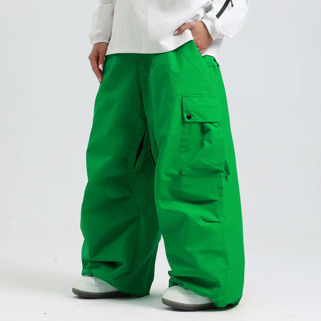Pantaloni da sci unisex larghi – Pantaloni da snowboard traspiranti con cerniera e isolamento